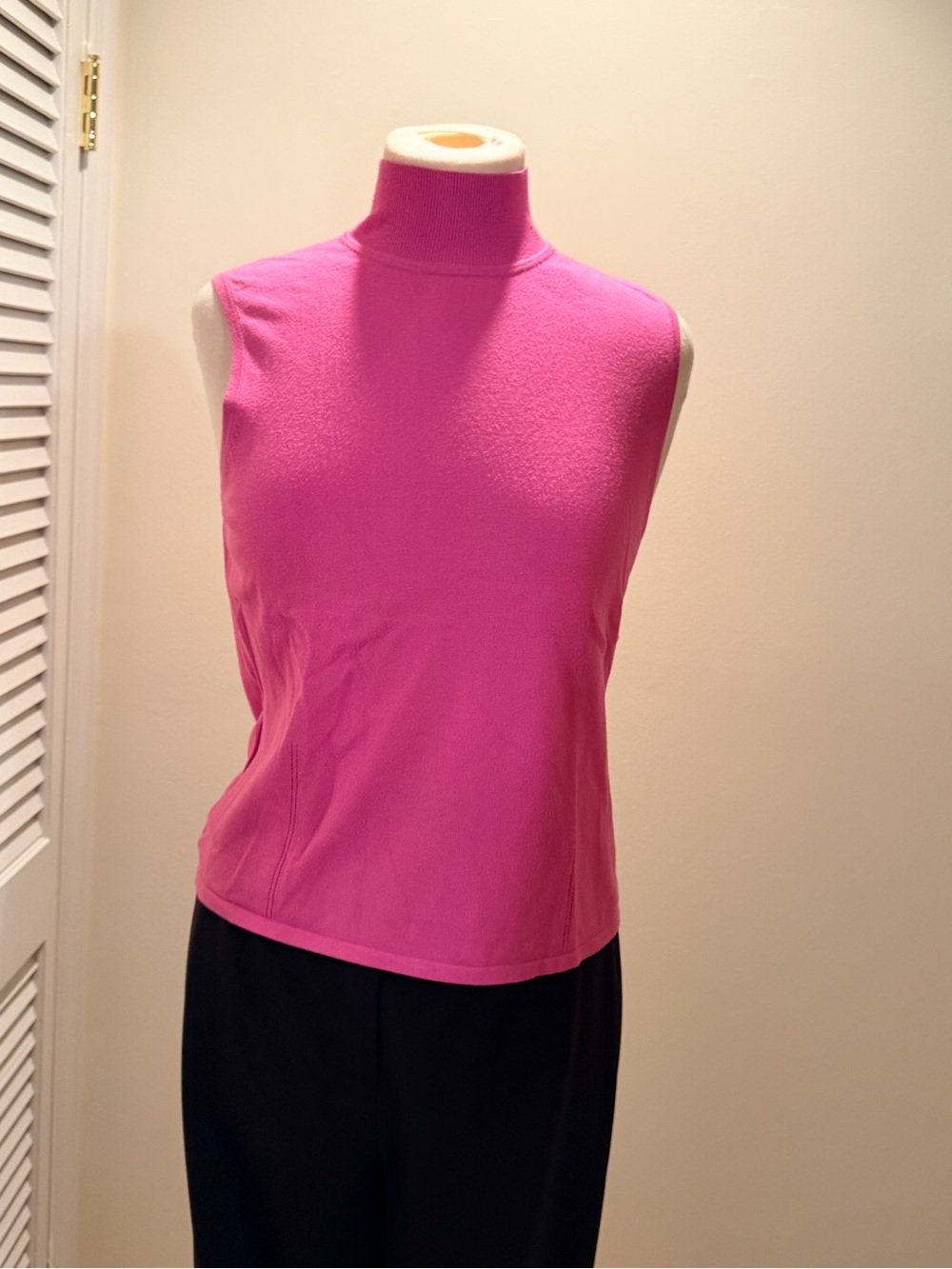Classic Mock Neck Sleeveless Cami in Hot Pink